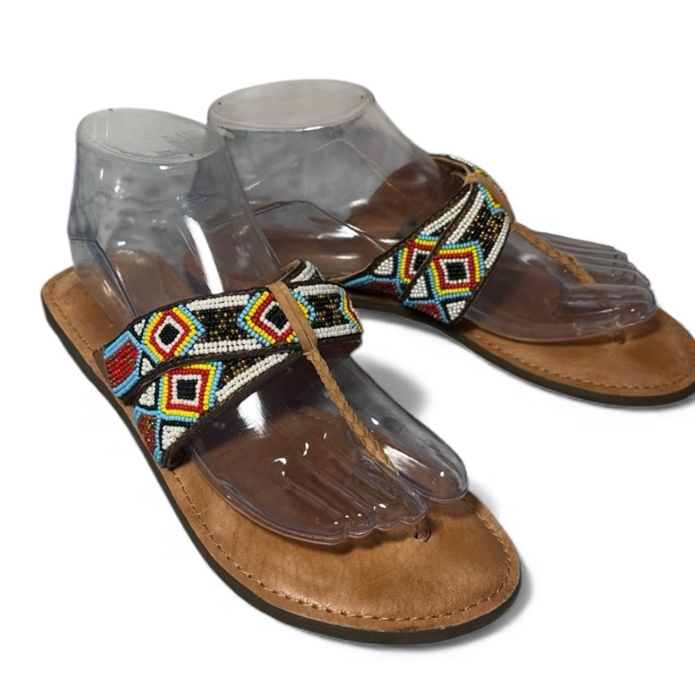 Z&L Sz 38 Boho Beaded Sandals